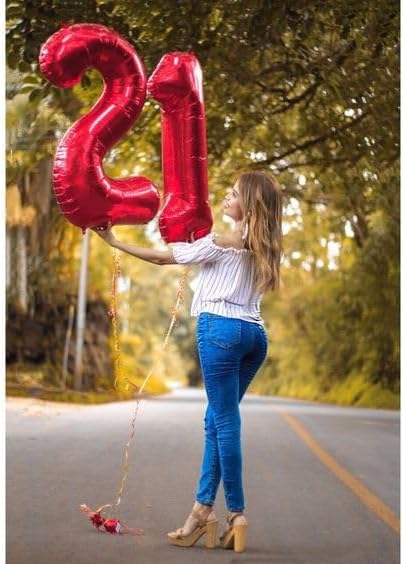 Red Number 2 Balloon 40 Inch, 2 Balloon Number, 2nd Birthday Decorations for Baby Girls Boys Toddlers