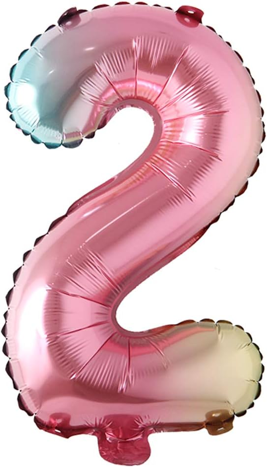 16 inch gradient rainbow number balloons unicorn party foil balloon baby shower 1 birthday party decorations kids numbers Air ball (16 Inch Rainbow 2)