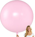 KALOR Pastel Pink Giant Balloons 36 Inch Large Latex Balloons, 4 Pack Jumbo Round Helium Balloon for Birthday Bridal Shower Wedding Baby Shower Party Decorations