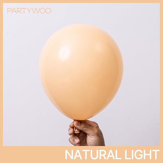 PartyWoo Nude Balloons 50 pcs 12 Inch Beige Apricot Boho Neutral Latex Balloons for Wedding Baby Shower Gender Reveal Graduation Birthday Party Decorations Apricot-F05