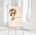Personalized Teddy Baby Shower Welcome Sign, Welcome to Baby Shower Sign, Gender Neutral Brown Balloon Bear Baby Shower Sign