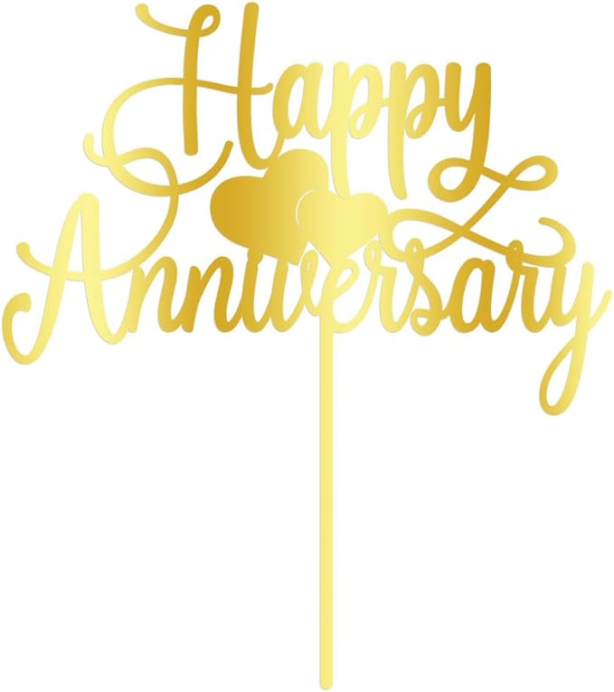 Kaoenla Happy Anniversary Cake Topper - Company Anniversary,Wedding Wedding Anniversary,Birthday Party Selected Decoration Supplies