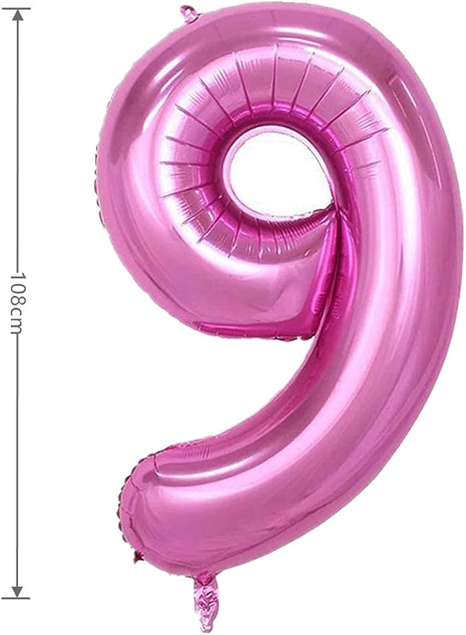 40 Inch Large Foil Helium Number Balloon Birthday Wedding Party 0-9 (Pink, 9)