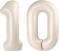 Cream White 40 Inch 10 100 Number Balloons, 10 100 Decorations for 10 100 Birthday, Foil Giant Birthday Graduations Anniversary Party Balloons