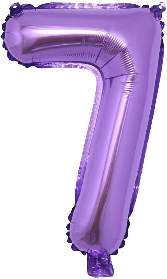 16 inch Purple Alphabet Letter and Number Balloons Set Package, Aluminum Hanging Foil Film Banner Mylar Balloon for Birthday Party Decoration Custom Word (A-Z, 0-9) (16 Inch Purple 7)