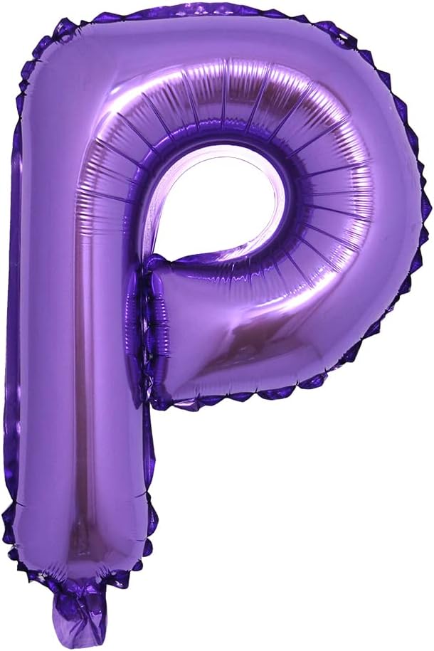 16 inch Purple Alphabet Letter and Number Balloons Set Package, Aluminum Hanging Foil Film Banner Mylar Balloon for Birthday Party Decoration Custom Word (A-Z, 0-9) (16 Inch Purple P)