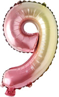 16 inch gradient rainbow number balloons unicorn party foil balloon baby shower 1 birthday party decorations kids numbers Air ball (16 Inch Rainbow 9)