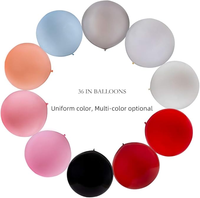 36 Inch Giant Round Balloons Macaron Orange 6 Packs Latex Balloons for Photo Shoot Wedding Baby Shower Birthday Party Decorations