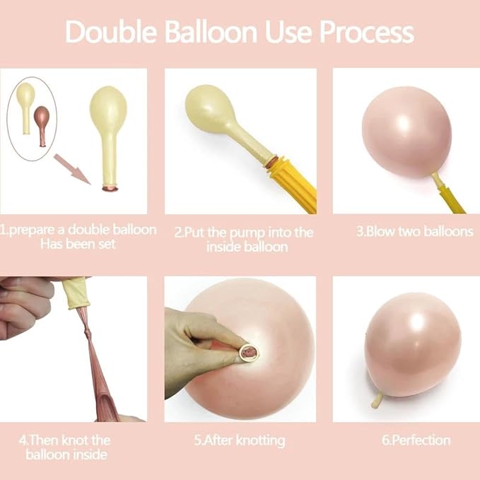 Rose Gold Balloon Garland 112pcs Double Stuffed Pearl Pink Balloons Different Sizes of 18 12 5 Inch Metallic Gold Champagne Balloon Arch Kit for Birthday Baby Shower Bridal Wedding Party Decor