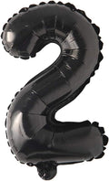 16" inch Single Black Alphabet Letter number Balloons Aluminum Hanging Foil Film Balloon Wedding Birthday party decoration banner Air Mylar Balloons (16 inch Black 2)