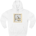 3dRose Engagement Party Room with Table and Chair Pale Yellow and Gold Three-Panel Fleece Hoodie White/L