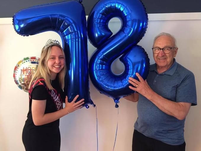 Night Blue 8 Balloon, Number Balloons 40 Inch, 8th Birthday Decorations for Girls, Birthday Balloons, Night Blue Party Supplies, Number 8 Balloon