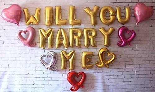 Glanzzeit 16 Inch Gold Balloons Decor Letters A to Z Numbers 0 to 9 for Wedding Prom Birthday Party (Letter M)