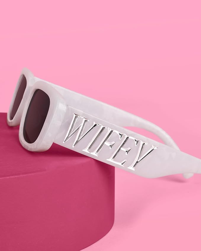 xo, Fetti Wifey Sunglasses - White Marble Sunnies | Bachelorette Party, Bridal Shower, Engagement, Beach, Bride To Be Gift, Wifey Accessories