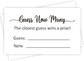 KONKAVA Guess How Many Game Cards, (50 Cards) Baby Shower Game Cards (Minimalist) 3.5" x 2"