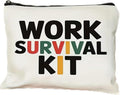 GRITOSE Work Survival Makeup Bag for Women Men Workday Toiletry Bags Accessories Stationery Storage Supplies for Family Friend Worker Small Travel Pouch Kit with Zipper