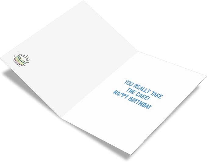 The Best Card Company - Birthday Puns Cake, Multicolored, 5x7 Envelope, 1 Card, 0.64 Ounces