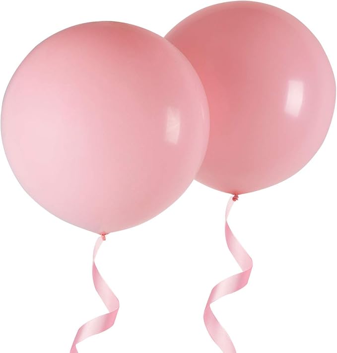 36 Inch Macaron Baby Pink Thick Giant Balloons Latex 6 Packs for Photo Shoot Wedding Baby Shower Birthday Party Decorations