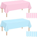 Mwellewm 12 Packs Gender Reveal Table Cloths, Disposable Plastic Pink and Blue Tablecloth Rectangle Pastel Table Covers Decoration for Boy or Girl Baby Shower Birthday Party Unicorn Princess Ice Cream