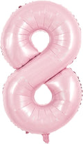 TONIFUL 40 Inch Pastel Pink Number 8 Balloon Balloon Big Pink Digital 8 Balloon for Girl's Birthday Party Wedding Bridal Shower Engagement Anniversary Photo Shoot Supplies