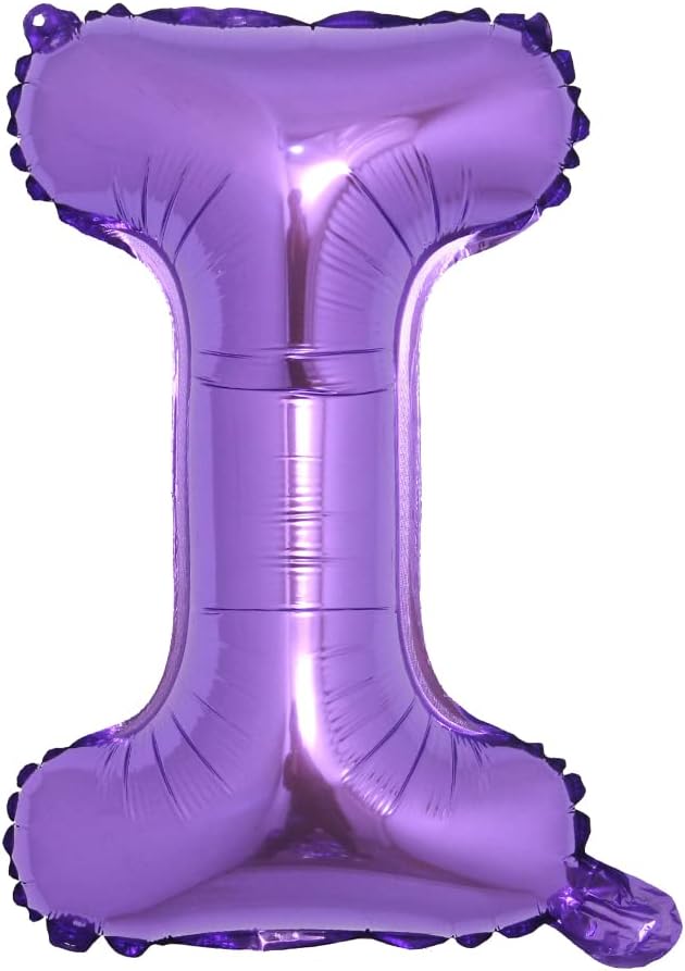 16 inch Purple Alphabet Letter and Number Balloons Set Package, Aluminum Hanging Foil Film Banner Mylar Balloon for Birthday Party Decoration Custom Word (A-Z, 0-9) (16 Inch Purple I)