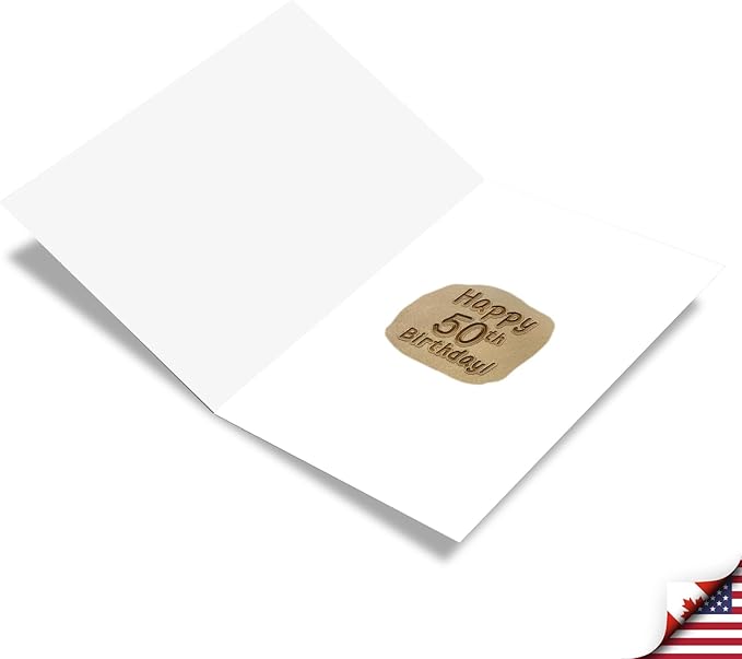 NobleWorks - 50th Funny Card for Birthday - Milestone Bday of 50 Years, Celebrate and Congrats Notecard with Envelope - Beach Party 50 C9459CMBG