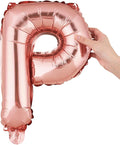 Restaurantware-Balloonify 16 Inch Letter Balloon, 1 Alphabet Party Balloon - Letter P, Self-Sealing, Rose Gold Foil Mylar Finish, Hanging Loop, Decoration For Birthday, Wedding, Or Graduation