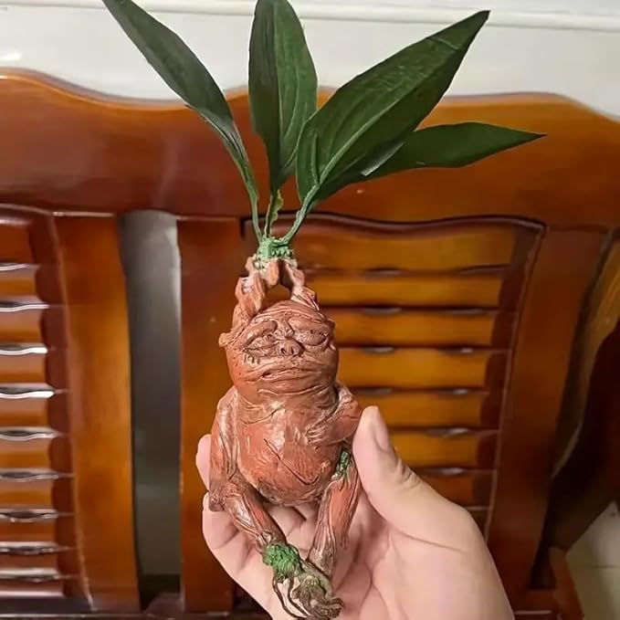 Mandrake Resin Statue Plant Funny for Decoration Micro Landscape Ornament for Outdoor Garden, Living Room, Bedroom Decor Magical Figurine Birthday Christmas Halloween Easter Gift