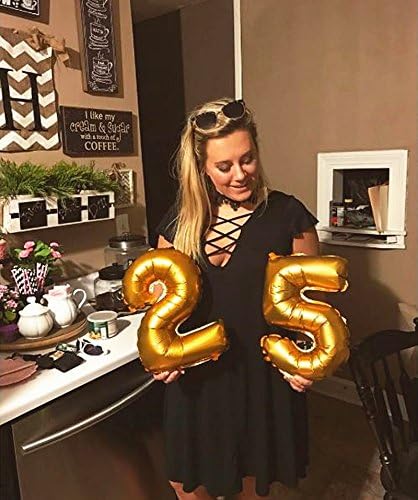 Glanzzeit 16 Inch Gold Balloons Decor Letters A to Z Numbers 0 to 9 for Wedding Prom Birthday Party (Number 2)