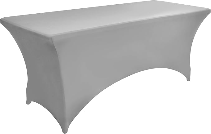 109 2-Pack 4ft Spandex Table Covers for Rectangular Folding Tables - Wrinkle Resistant Stretch Tight Table Cloths - Ultimate Fitted Table Protector for Parties, Banquet, and Wedding