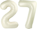 Balloon 27 Number, Large Happy 27 Birthday Decoration for Men & Women 2 7 27 72, Foil Cream Number Balloons for Wedding Graduation Celebration Anniversary Supplies