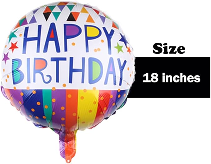 40 Pieces Happy Birthday Foil Balloons 18" Round Aluminum Foil Mylar Helium Balloon Inflatable Balloons for Birthday Party Baby Shower Decoration Supplies