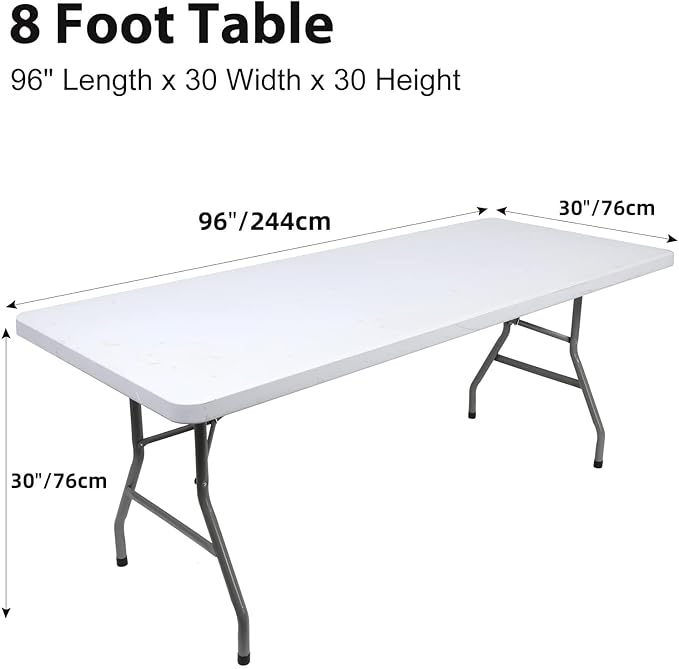 Table Covers for 8 Foot Tables, Sliver Gray Washable and Wrinkle Resistant Stretch Tablecloths Rectangle 8ft for Events, Wedding, Banquets, Parties