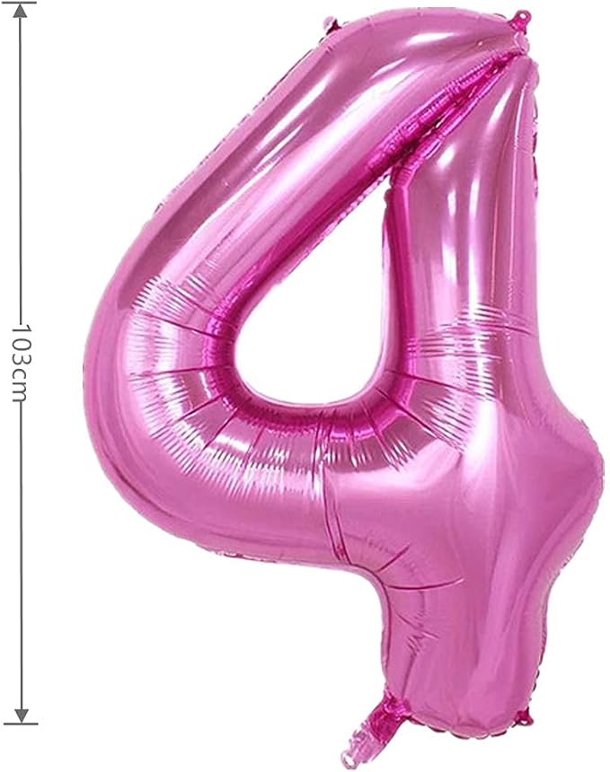 40 Inch Large Foil Helium Number Balloon Birthday Wedding Party 0-9 (Pink, 4)