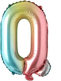 16 inch gradient rainbow Letter number balloons unicorn party foil balloon baby shower 1 birthday party decorations kids numbers Air ball (16 Inch Rainbow Q)