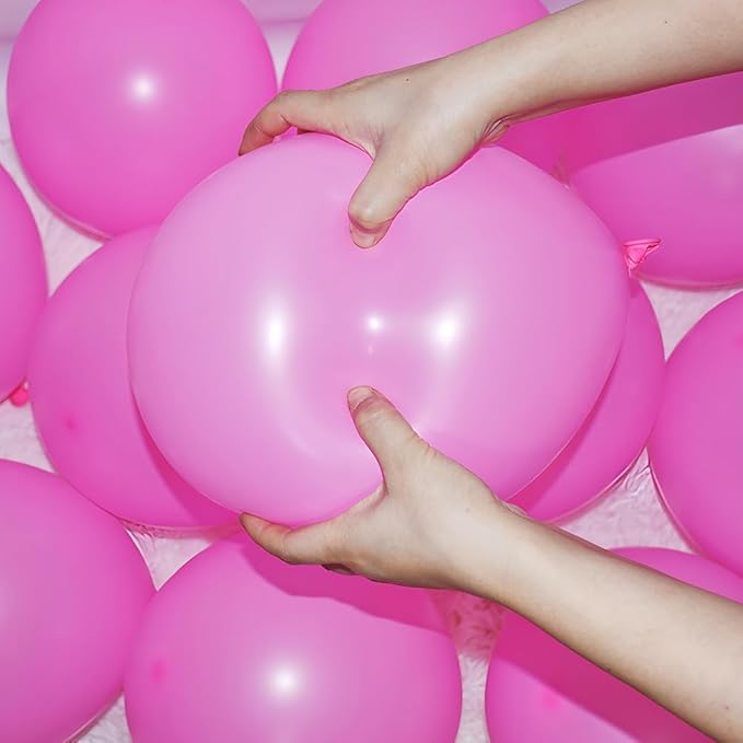 400 Pcs Pink Balloons 12 Inch Hot Pink Bulk Latex Balloon for Birthdays Weddings Party Decorations