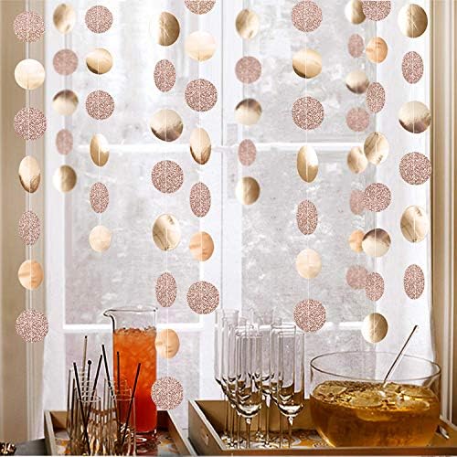 Shining Champagne Hanging Garland Streamer Glitter Bunting Banner Backdrop for Wedding Baby Shower Birthday Xmas Decor - 40 Feet