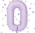 40 Inch Purple Number Balloons Light Purple 0 Balloon Matte Purple Birthday Balloons 0-9 Birthday Wedding Party digital Decorations (Number 0)