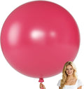 KALOR Retro Hot Pink Giant Balloons 36 Inch Large Latex Balloons, 4 Pack Jumbo Round Helium Balloon for Birthday Bridal Shower Wedding Baby Shower Party Decorations