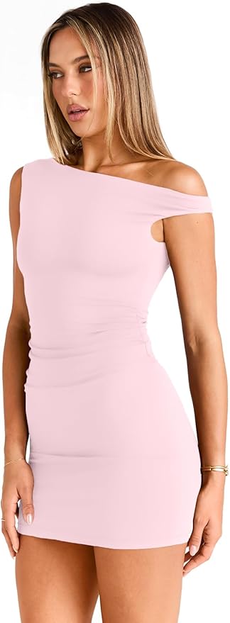 Trendy Queen Womens Mini Summer Dresses 2026 Going Out Off The Shoulder Bodycon Sexy Party Club Spring Fashion Outfits