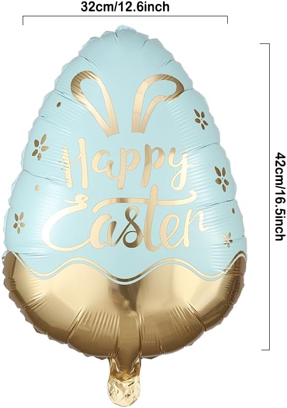PageebO Easter Party Decorations,10pcs Standing Bunny Carrot Flower Basket Egg Pastel Garland Foil Balloons for outdoor Easter Decorations Baby Shower Fairy Birthday Decor Happy Easter Party Favors
