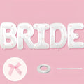 40Inch White BRIDE Balloon + Pink Bows for Bachelorette Party Decorations, Large BRIDE Mylar Foil Letter Balloons, Bride To Be Banner for Bridal Shower Photo Booth Engagement Wedding Hen Party Decor