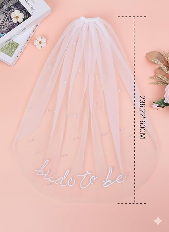 Bride to Be Veil Bachelorette Party Accessories, Bridal Shower Decorations, Engagement Gifts for Bride