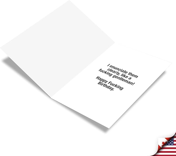 NobleWorks Funny Birthday Greeting Card For Men, Husband, Him, with 5 x 7 Inch Envelope (1 Card) Gentleman Spew Profanities C8139BDG