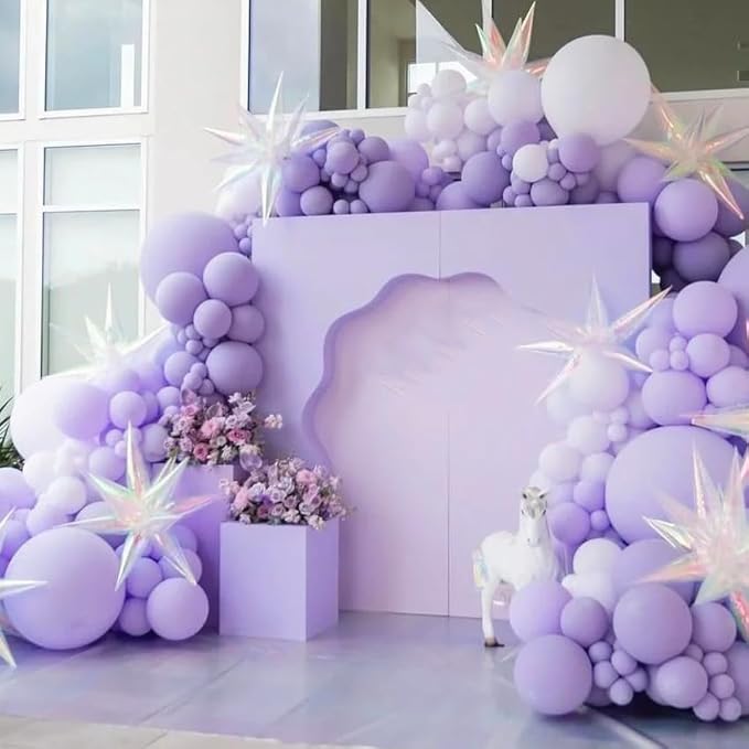 AZOWA 24 Inch Light Purple Balloon 10 Large Latex Balloons for Party Wedding Birthday Baby Shower Decoration (Light Purple, 10 Pcs)