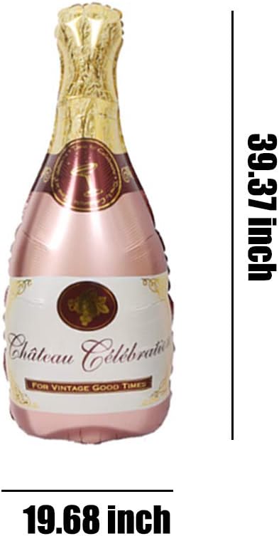 Champagne Bottle Balloons Champagne Glass Balloon Mylar Foil Balloons Birthday Engagement Bachelorette Party Bridal Shower Wedding Celebration Anniversary Decorations 4PCS