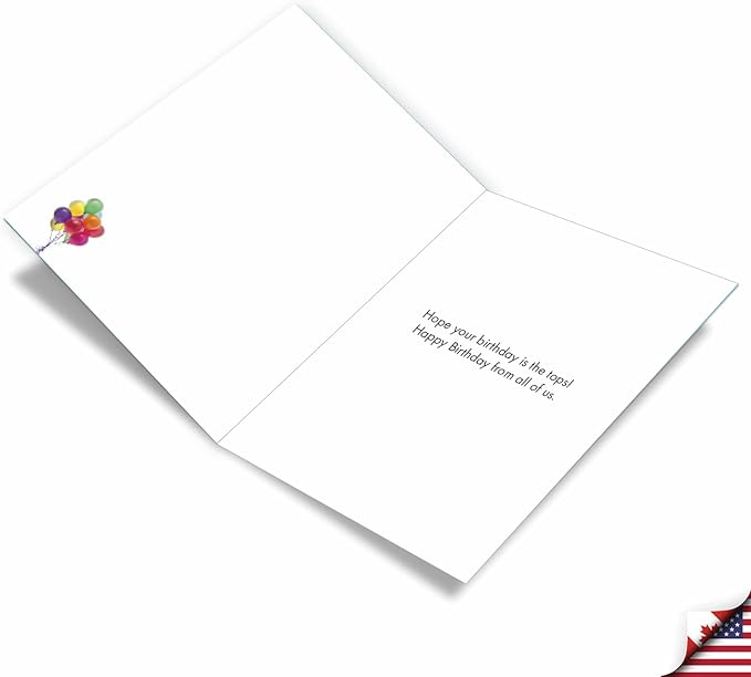 NobleWorks Extra Large Birthday Greeting Card From Us 8.5 x 11 Inch with Envelope (1 Pack) Oversize Jumbo Bday Tree Animals-Zebra J10323DBDG-US