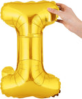 Restaurantware-Balloonify 16 Inch Letter Balloon, 1 Alphabet Party Balloon - Letter I, Self-Sealing, Gold Foil Mylar Finish, Hanging Loop, Decoration For Birthday, Wedding, Or Graduation