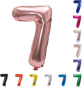 YPSelected 32 Inch Large Foil Helium Number Balloon Birthday Wedding Party 0-9 (Rose Gold, 7)