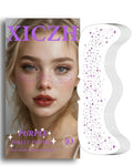 Glitter Freckles, Purple Temporary Face Tattoos Stickers, Body Face Glitter for Women Girls, Country Concerts Singer Festival Rave Accessories (Purple - 10 pcs)